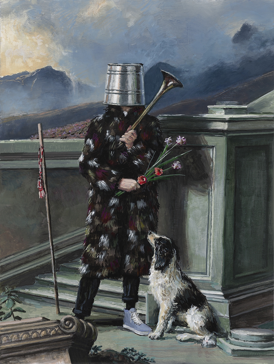 Ethan Murrow, Housekeeper, 2025, Acrylic on panel, 16 x 12 x 2 inches