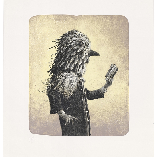 Ethan Murrow, Hunch, 2025, 4 Color Lithograph from Stone, 13 x 10.5 inches, paper size 20.75 x 15.5 inches, Edition of 80