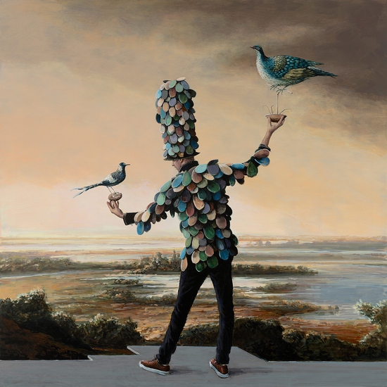Ethan Murrow: Messengers, 2023, Acrylic on panel, 48 x 48 inches