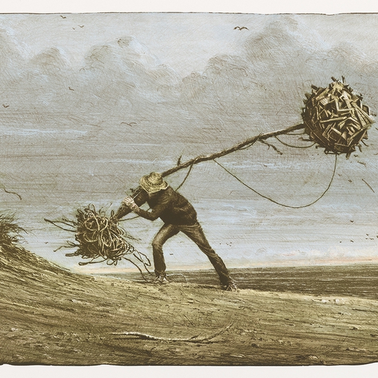 Ethan Murrow, Sapling, 2025, 6 Color stone lithograph on paper, Edition of 60, 26 x 31.5 inches