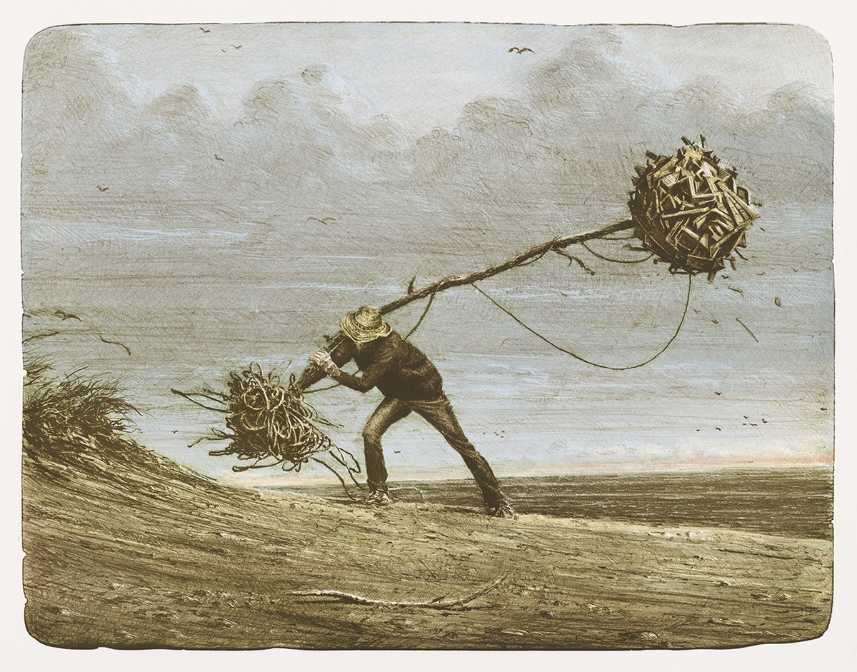 Ethan Murrow, Sapling, 2025, 6 Color stone lithograph on paper, Edition of 60, 26 x 31.5 inches