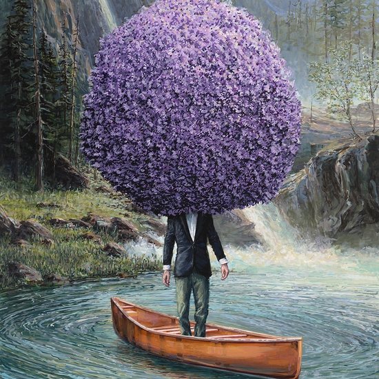 Ethan Murrow: Seagull King, 2021, High flow acrylic on panel, 48 x 36 inches