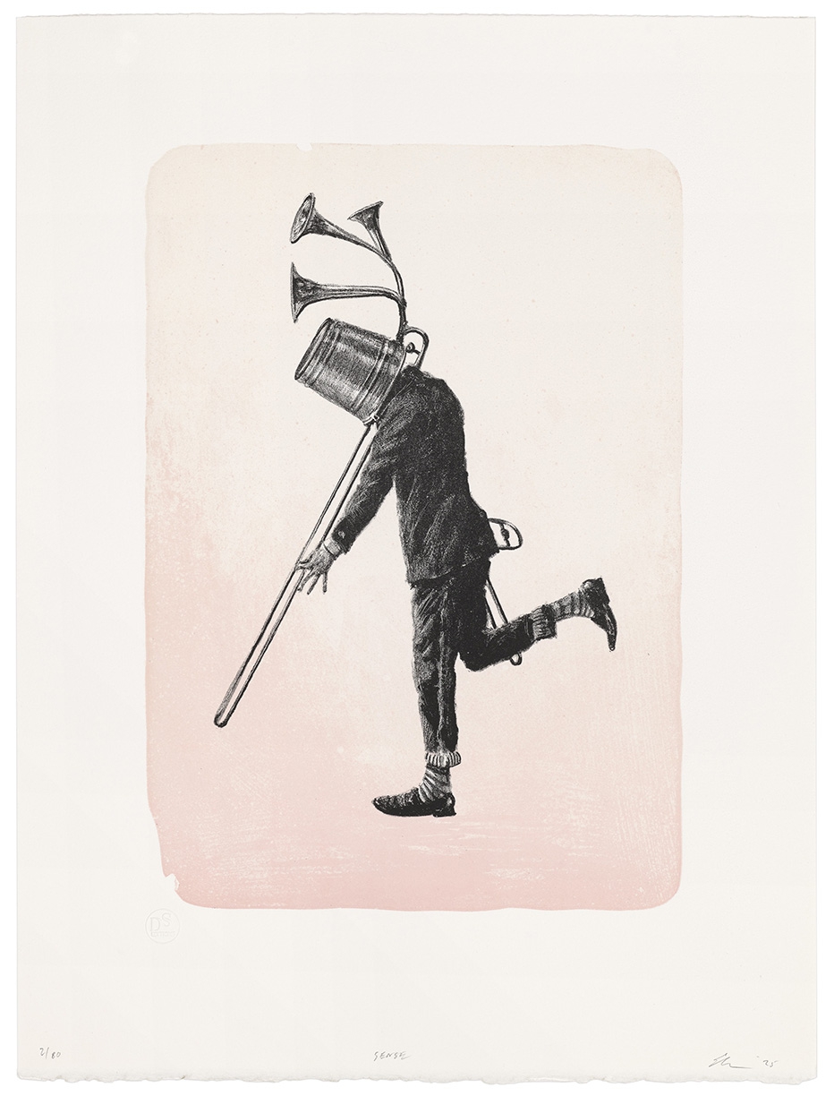 Ethan Murrow, Sense, 2025, 3 Color Lithograph from Stone, 16 x 10.5 inches, paper size 20.75 x 15.5 inches, Edition of 80