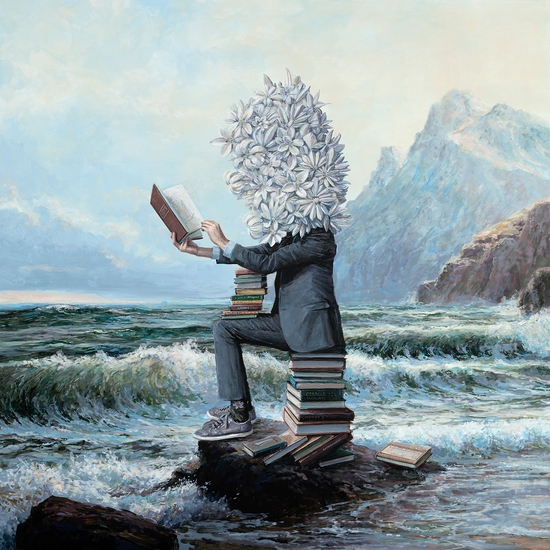 Ethan Murrow: Shanty Writer, 2023, High flow acrylic on panel, 48 x 48 inches