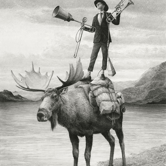 SOLD - Ethan Murrow, Song Collectors, 2025, Graphite on paper, 48 x 36 inches, Framed size 52.75 x 40.75 x 2 inches