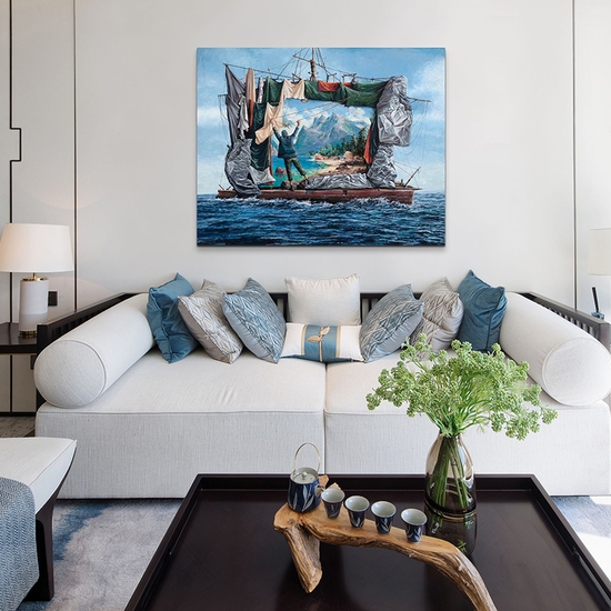 Installation view of "The Vaudeville Admiral" in a private residence