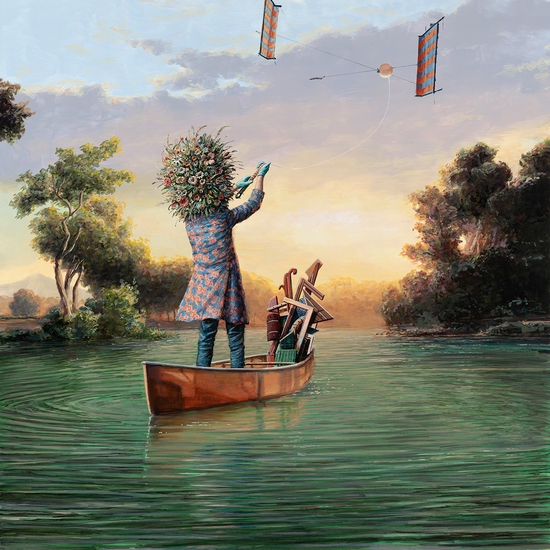 Ethan Murrow: Third Charm, 2023, High flow acrylic on panel, 48 x 48 inches