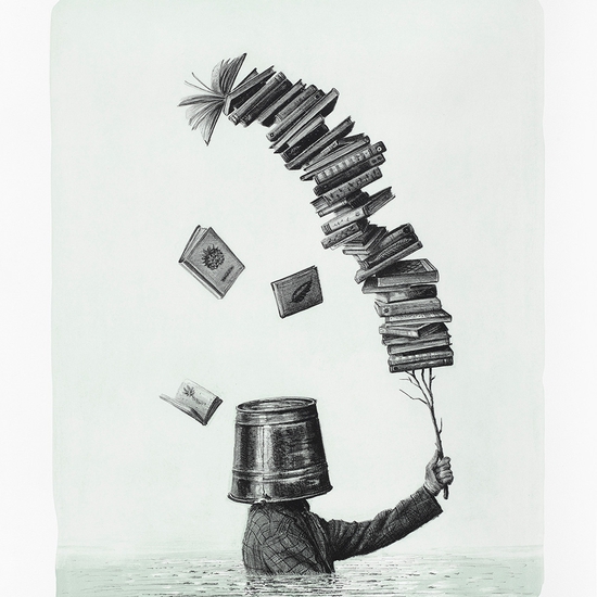 Ethan Murrow: Upriver, 2024, Three color stone lithograph on paper, 36.5 x 25.5 inches, Edition of 50