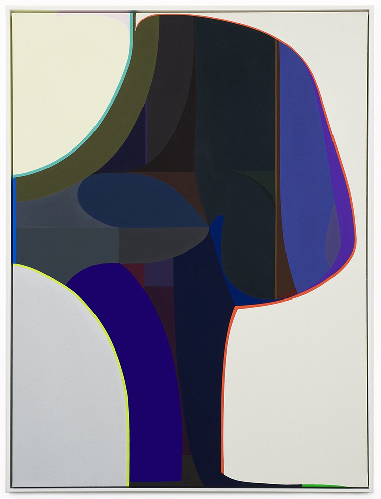Brian Sanchez, Jamais Vu, 2025, Vinyl Emulsion on Canvas, 54 x 40 x 2 inches, Framed size 55 x 41 x 2.25 inches