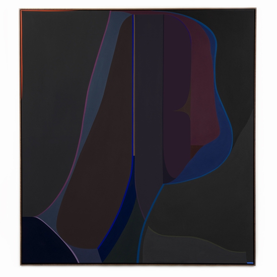 Brian Sanchez, Spectre, 2025, Vinyl emulsion on canvas, 74 x 68 x 2 inches, framed size 75 x 69 x 2.25 inches