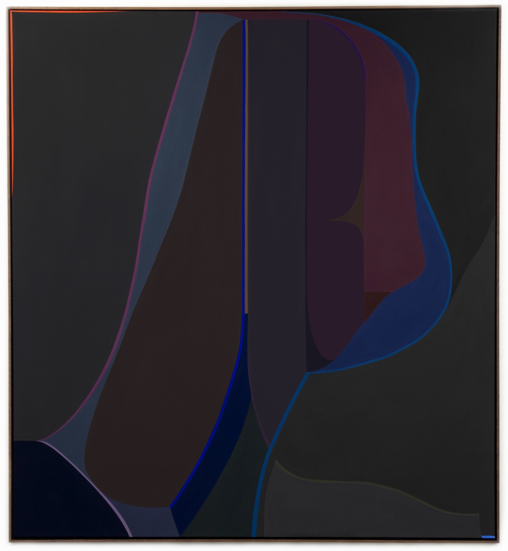 Brian Sanchez, Spectre, 2025, Vinyl emulsion on canvas, 74 x 68 x 2 inches, Framed size 75 x 69 x 2.25 inches