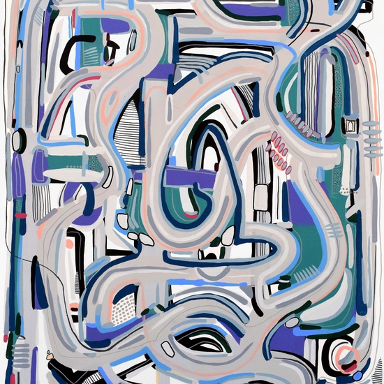 Kate Neckel: On My Way, 2018, Acrylic on canvas, 48 x 36 inches