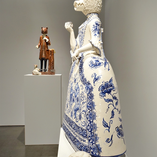 Installation view of Claire Partington's 2019 exhibition, The Hunting Party