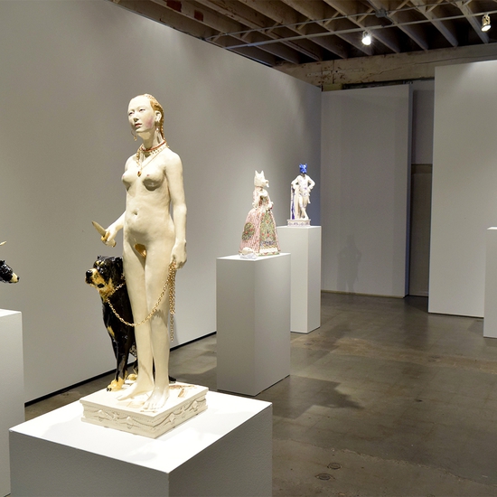Installation view of Claire Partington's 2019 exhibition, The Hunting Party