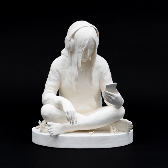 Claire Partington: Echo, 2022, Porcelain and epoxy putty, 13 x 12.5 x 7.5 inches