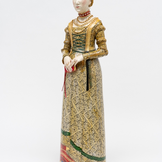 Claire Partington: Valentine 1, 2022, Earthenware & mixed media, 36 x 10 x 9 inches