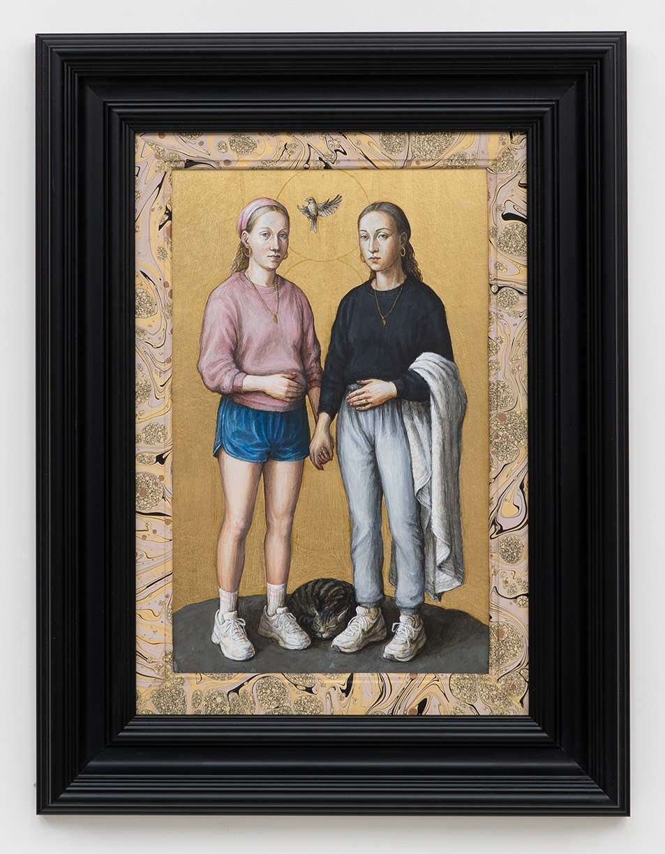 Claire Partington, Birdie, 2026, Acrylic and oil on panel, 24 x 18 x 2 inches