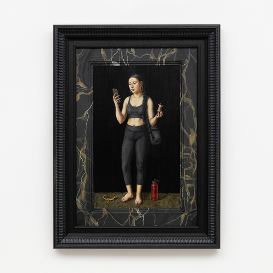 Claire Partington, Core, 2026, Oil and acrylic on panel, Framed size 23.5 x 17.5 x 2 inches