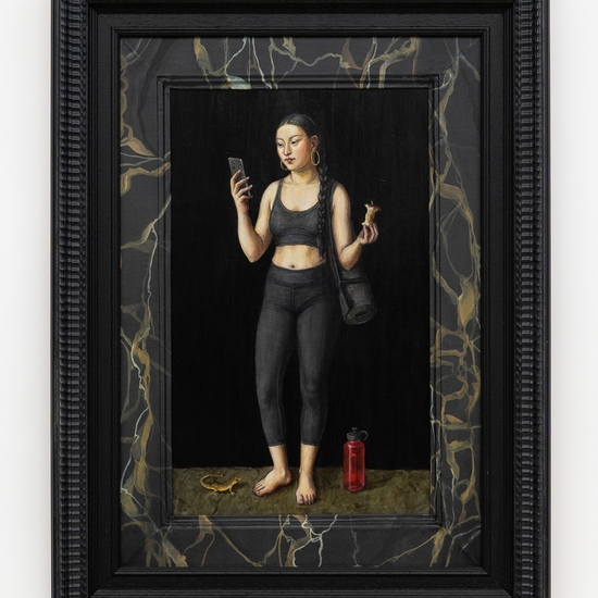 Claire Partington, Core, 2026, Oil and acrylic on panel, Framed size 23.5 x 17.5 x 2 inches