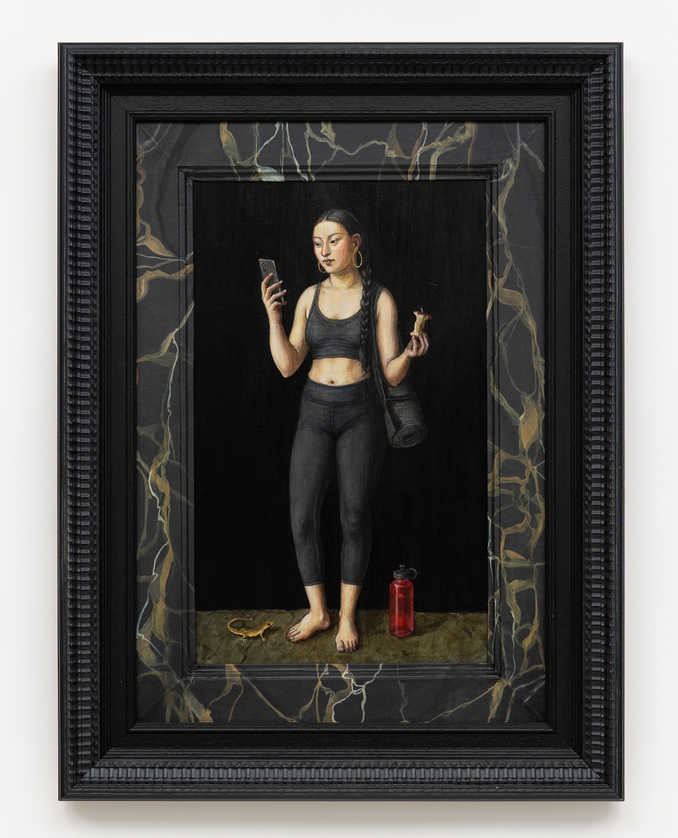 Claire Partington, Core, 2026, Oil and acrylic on panel, Framed size 23.5 x 17.5 x 2 inches