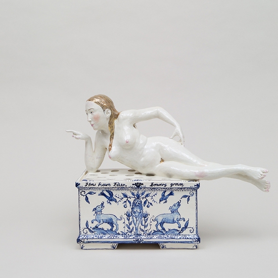 Claire Partington: Eve, 2021, Glazed Earthenware, 14 x 20 x 6.5 inches