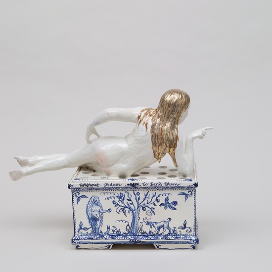 Claire Partington: Eve, 2021, Glazed Earthenware, 14 x 20 x 6.5 inches
