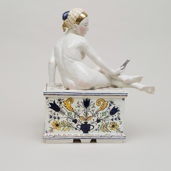 Claire Partington: In The Garden, 2021, Glazed Earthenware, 19 x 16 x 7 inches