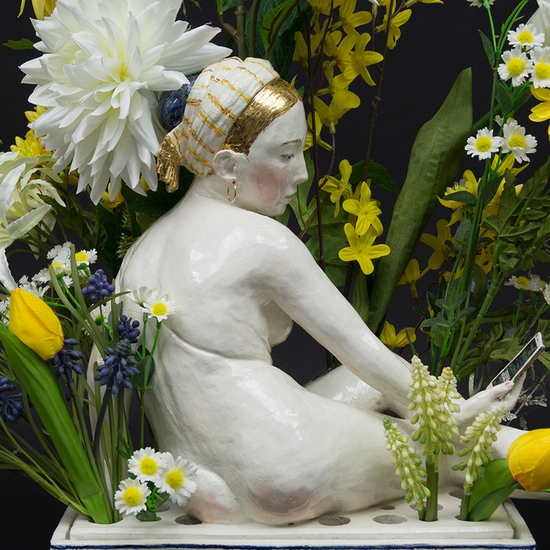 Claire Partington: In The Garden, 2021, Glazed Earthenware, 19 x 16 x 7 inches