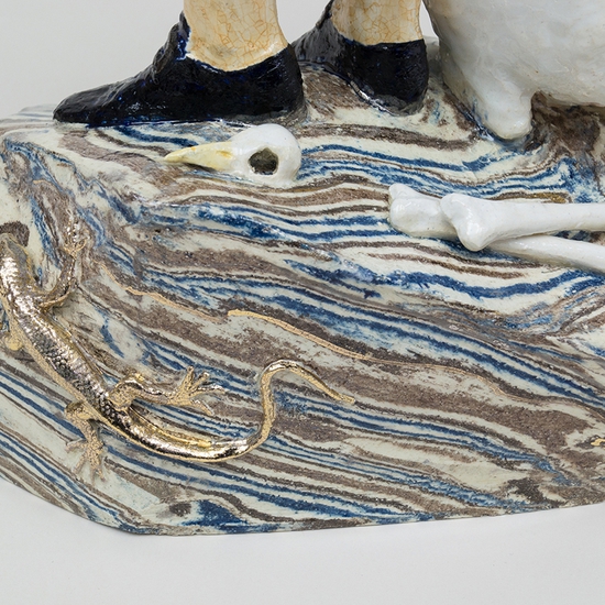 Claire Partington: Little Brother, 2021, Glazed Earthenware, 23 x 11 x 11 inches