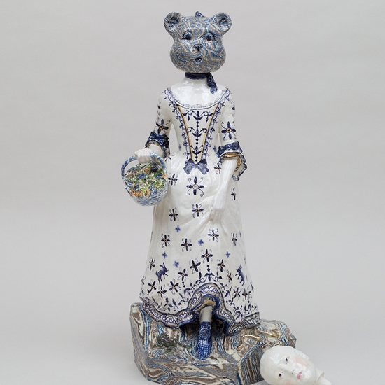 Claire Partington: Little Sister, 2021, Glazed Earthenware, 22 x 11 x 9 inches