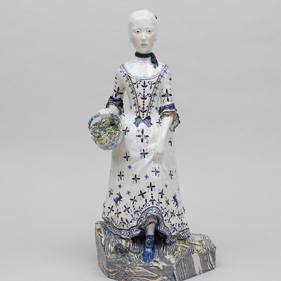 Claire Partington: Little Sister, 2021, Glazed Earthenware, 22 x 11 x 9 inches