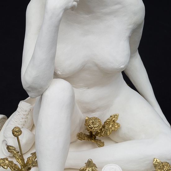 Claire Partington: Picnicker, 2021, Porcelain, 12 x 12.5 x 10 inches