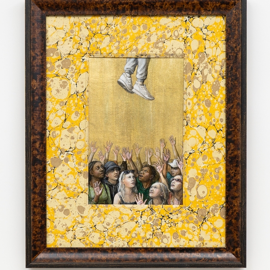 Claire Partington, Rapture I, 2026, Oil and acrylic on panel, Framed size 20.5 x 16.5 x 1.5 inches