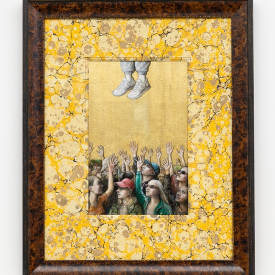 Claire Partington, Rapture II, 2026, Oil and acrylic on panel, Framed size 20.5 x 16.5 x 1.5 inches