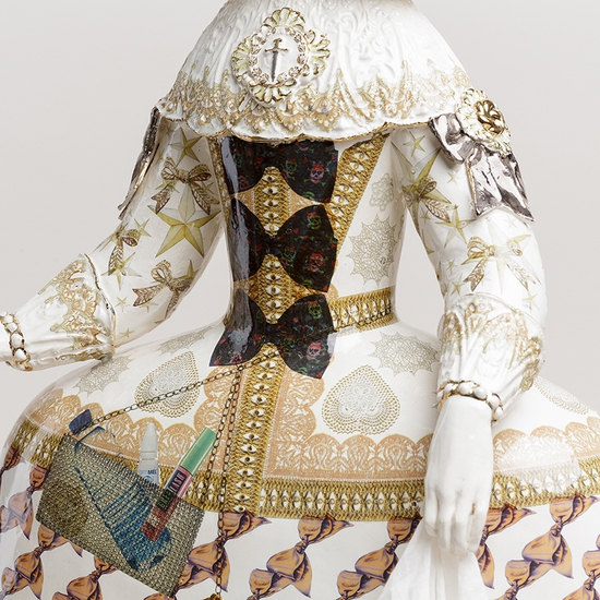 Claire Partington: Saint Lucy, 2019, Glazed ceramics and mixed media, 28.5 x 20.5 x 10 inches