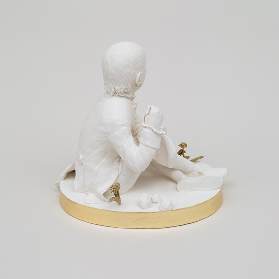 Claire Partington: The Plank, 2021, Porcelain and mixed media, 11 x 12 x 9 inches