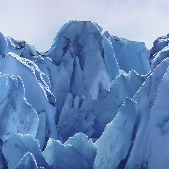 Zaria Forman: Perito Moreno Glacier no. 13, Argentina, December 13th, 2018, 2020, Soft pastel on paper, 68 x 77.75 inches