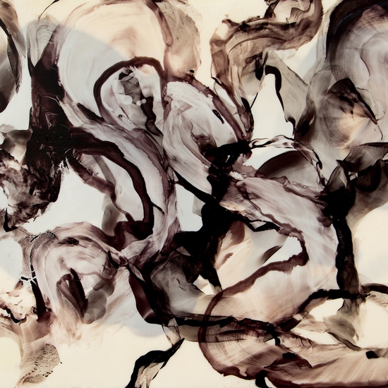 Betsy Eby: Petite Jacquerie I, 2020, Hot wax and ink on canvas wrapped panel, 12 x 16 x 2 inches