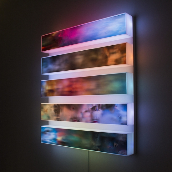 Installation view of Maja Petric Skies West Gallery exhibition, 2018, 'Skies Epitomized of War and Peace'