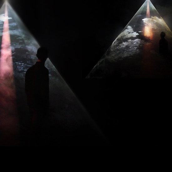Maja Petric: Horizon is an Imaginary Line, 2013, Interactive audio visual, haze, 315 x 510 x 510 inches