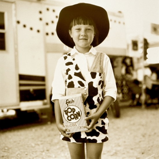 Jules Frazier: Popcorn Girl, 2009, Fine art archival print, 22 x 22 and 40 x 40 inches