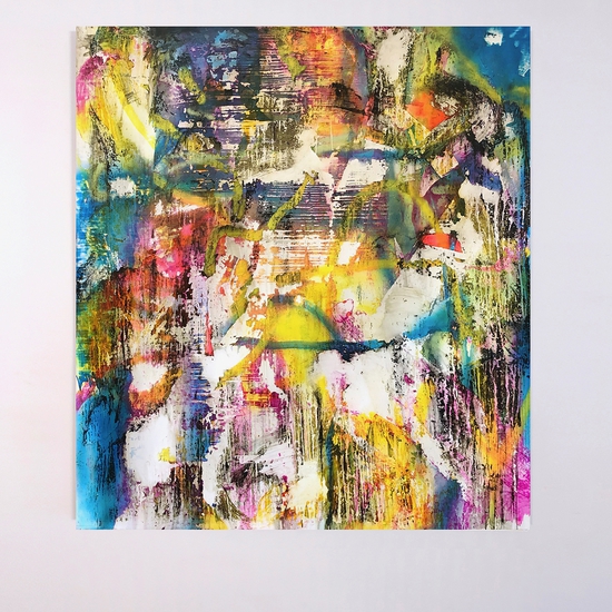 Chris Trueman: RBBK, 2019, Acrylic on yupo mounted on sintra, 66.5 x 59.5 inches (frame size: 67.5 x 60.5 x 2.25 inches)