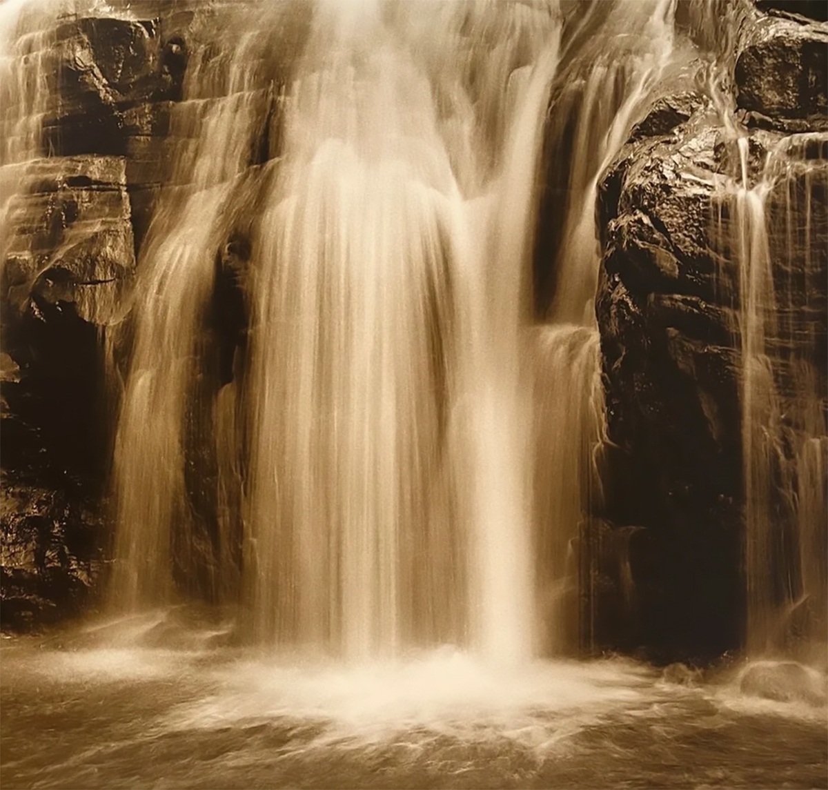 Rena Bass Forman, Sri Lanka (Rawana Falls), 2005, Sepia toned gelatin silver print, 30 x 30 inches, Edition 4 of 7