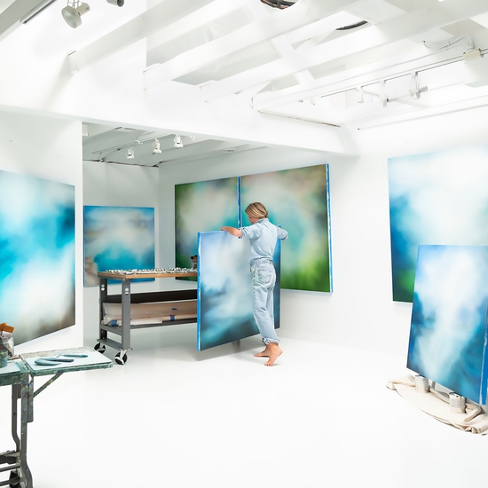 Tracy Rocca in her studio, 2019. Image courtesy of Deb Achak.