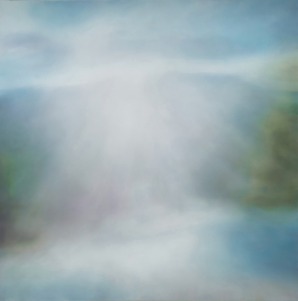Tracy Rocca: Flood 6, 2024, Oil on polyester over panel, 42 x 42 x 2 inches