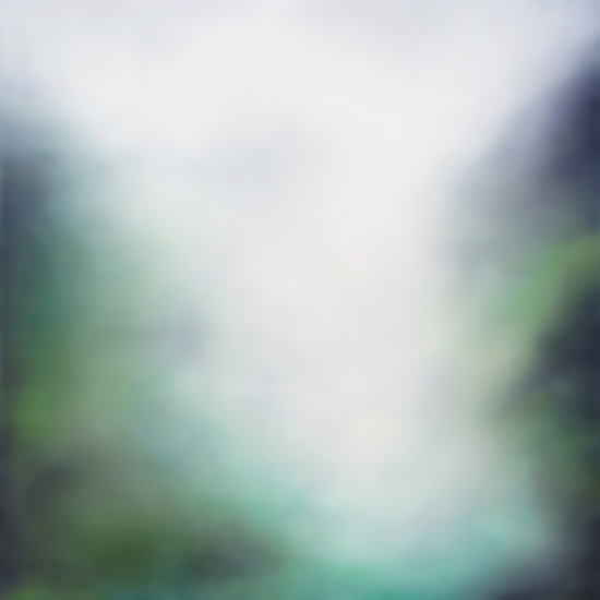Tracy Rocca: Avalanche Lake, 2019, Oil on polyester over panel, 42 x 42 inches