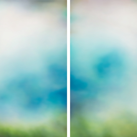 Tracy Rocca: Upper Geyser Basin 1 & 2 (diptych), 2019, Oil on polyester over panel, 60 x 60 x 2 inches each