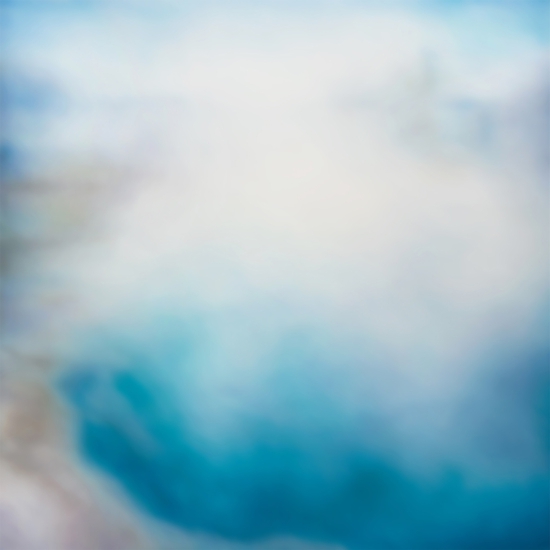 Tracy Rocca: Yellowstone Lake, 2019, Oil on polyester over panel, 48 x 48 x 2 inches