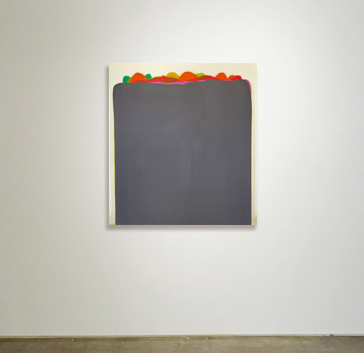 Marcel Rozek: Orange, Gray, Color, 2022, Oil on canvas, 47.5 x 44 x 1 inches