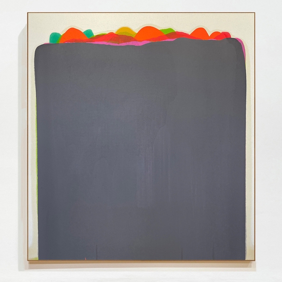 Marcel Rozek: Orange, Gray, Color, 2022, Oil on canvas, 47.5 x 44 x 1 inches